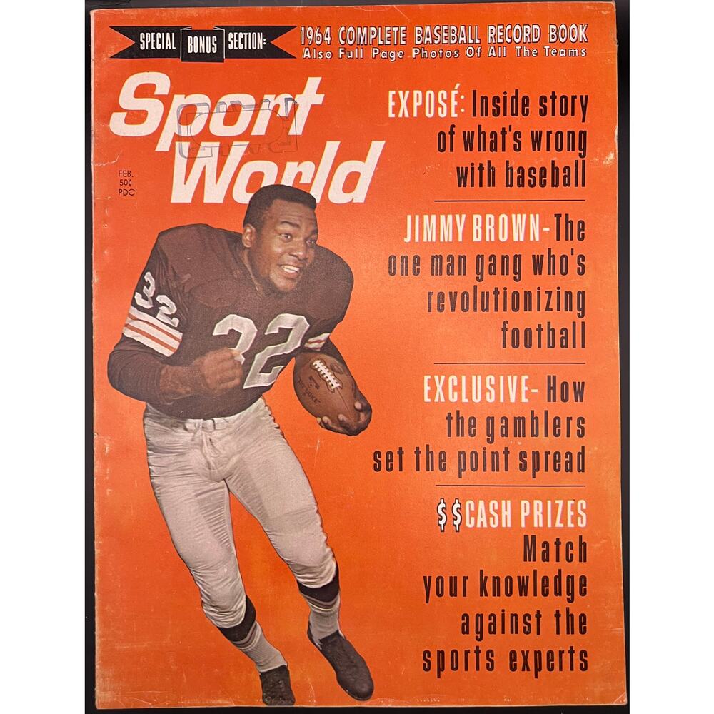 1964 Sport World Jim Brown Cleveland Browns Jimmy Brown Baseball Hockey Boxing